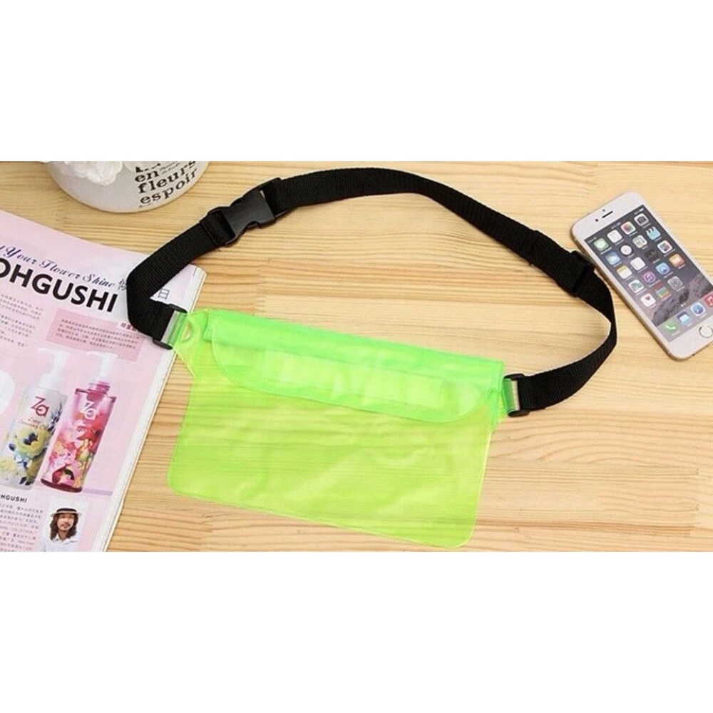 Waterproof Pouch for Phone with Pocket Fanny Pack with Waist Strap Green